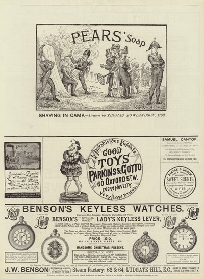 Page of Advertisements by Thomas Rowlandson